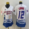 Youth Puerto Rico Baseball Francisco Lindor White 2023 World Baseball Classic Replica Player Jersey