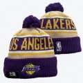 2024 Los Angeles Lakers purple beige yellow NBA Sports Cuffed Knit Hats