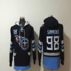 Tennessee Titans #98 Jeffery Simmons black skyblue NFL Hooded Sweatshirt