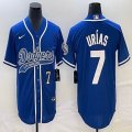 Nike Los Angeles Dodgers #7 Julio Urias blue majestic baseball Jerseys Joint name -BD