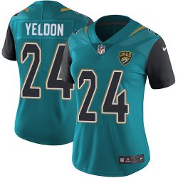 Women Jacksonville Jaguars #24 T.J. Yeldon green nike Color Rush Limited Jersey