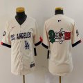 Youth Nike Los Angeles Dodgers blank beige fashion MLB baseball Jersey 03