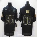 Nike 49ers #80 Jerry Rice black Salute To Service Limited Jersey-BD