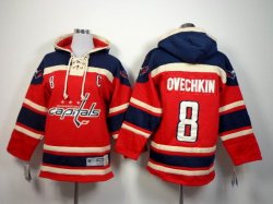 Youth Washington Capitals #8 Alex Ovechkin Red NHL Hooded Sweatshirt