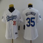 Custom Women Nike Los Angeles Dodgers 35 Cody Bellinger white majestic baseball jerseys