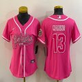 Women Nike Miami Dolphins #13 Dan Marino pink baseball jerseys Joint name-BD