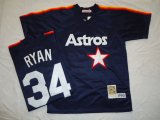 Houston Astros 34 Nolan Ryan blue Throwback Jersey