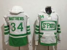 2017 Toronto Maple Leafs 34 Auston Matthews White green Hockey Hooded Sweatshirt-1