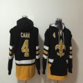 New Orleans Saints #4 Derek Carr black yellow NFL Hooded Sweatshirt