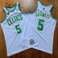 Boston Celtics #5 Kevin Garnett White Throwback basketball jerseys