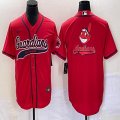 Nike Cleveland Indians blank red majestic baseball jersey Joint name-BD 02