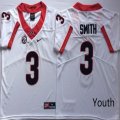 Youth Georgia Bulldogs #3 Roquan Smith white College Football Limited Jerseys