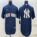 Nike New York Yankees blank blue majestic baseball Jerseys-BD 02