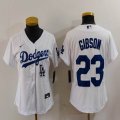 Women Nike Los Angeles Dodgers #23 Kirk Gibson white majestic baseball jerseys