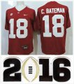 2016 New Alabama Crimson Tide #18 Cooper Bateman Red College Football Limited Jerseys