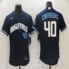 Nike Chicago Cubs #40 Wilson Contreras Nike Navy 2021 City Connect Authentic Player Jersey-BD