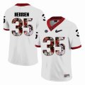 Georgia Bulldogs #35 Brian Herrien white fashion college football jersey