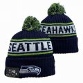 2024 Seattle Seahawks dark blue white NFL Sports Cuffed Knit Hats