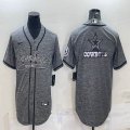 Nike Dallas Cowboys blank Hemp grey baseball jerseys Joint name-BD 01