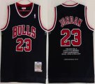 Chicago Bulls #23 Michael Jordan black throwback nba basketball jersey Three consecutive-HL