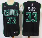 Jordan Logo Boston Celtics #33 Larry Bird black nba jersey-S8