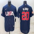 2023 World Cup #20 Pete Alonso blue USA majestic baseball jerseys 04