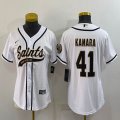 Women Nike New Orleans Saints #41 Alvin Kamara white baseball jerseys Joint name-BD