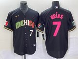 2023 World Cup Mexico #7 Julio Urias black majestic baseball jerseys 202