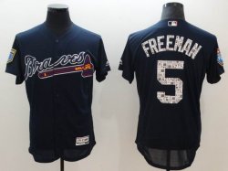 Atlanta Braves #5 Freddie Freeman dark blue Commemorative version Flexbase Authentic Collection Jersey