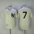 New York Yankees #7 throwback beige mlb jersey