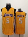 Los Angeles Lakers #5 Carlos Boozer yellow adidas nba jerseys