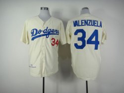 Los Angeles Dodgers 34 VALENZUELA cream mlb jerseys