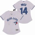 Women Toronto Blue Jays David Price #14 white majestic mlb Jersey