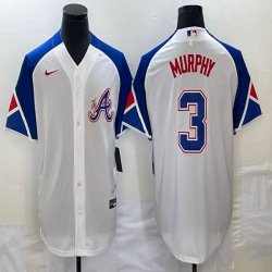 Nike Atlanta Braves #3 Dale Murphy white majestic baseball jerseys city version 03