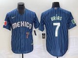 2023 World Cup Mexico #7 Julio Urias blue majestic baseball jerseys 43