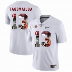 Custom Alabama Crimson Tide #13 Tua Tagovailoa white College Color Rush Limited Jerseys