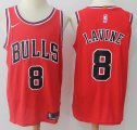 Chicago Bulls #8 Zach Lavine red nike nba basketball jersey