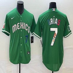 2023 World Cup Mexico #7 Julio Urias green red majestic baseball jerseys 33