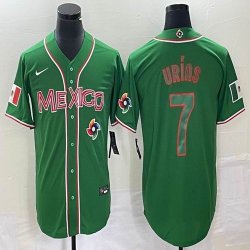 2023 World Cup Mexico #7 Julio Urias green red majestic baseball jerseys 176