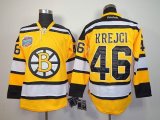 reebok Boston Bruins 46 KREJCI Yellow NHL hockey jerseys