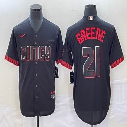 Nike Cincinnati Reds #21 Hunter Greene black majestic baseball jerseys Joint name-BD 04