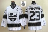 2014 stanley cup Los Angeles Kings 23 BROWN White NHL Jersey