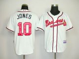 MLB Atlanta Braves 10# Chilpper Jones Jerseys White