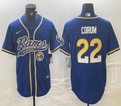 Los Angeles Rams #22 Corum blue baseball Joint name -BD 01