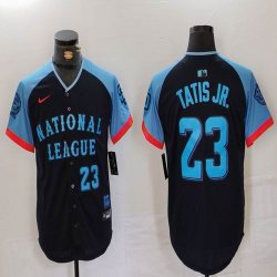 National League #23 Fernando Tatis Jr. Nike Navy 2024 MLB All-Star Game Limited Player Jersey 01