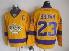 2015 reebok Los Angeles Kings 23 Dustin Brown Yellow Hockey Jersey C patch