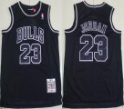 Chicago Bulls #23 Michael Jordan black throwback nba basketball jersey-TY