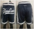 New York Yankees dark blue baseball shorts with pocket-FH