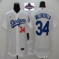 2024 World Series Champions Nike Los Angeles Dodgers 34 Fernando Valenzuela white Flexbase Authentic Collection Jersey