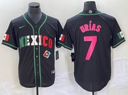 2023 World Cup Mexico #7 Julio Urias black majestic baseball jerseys 98